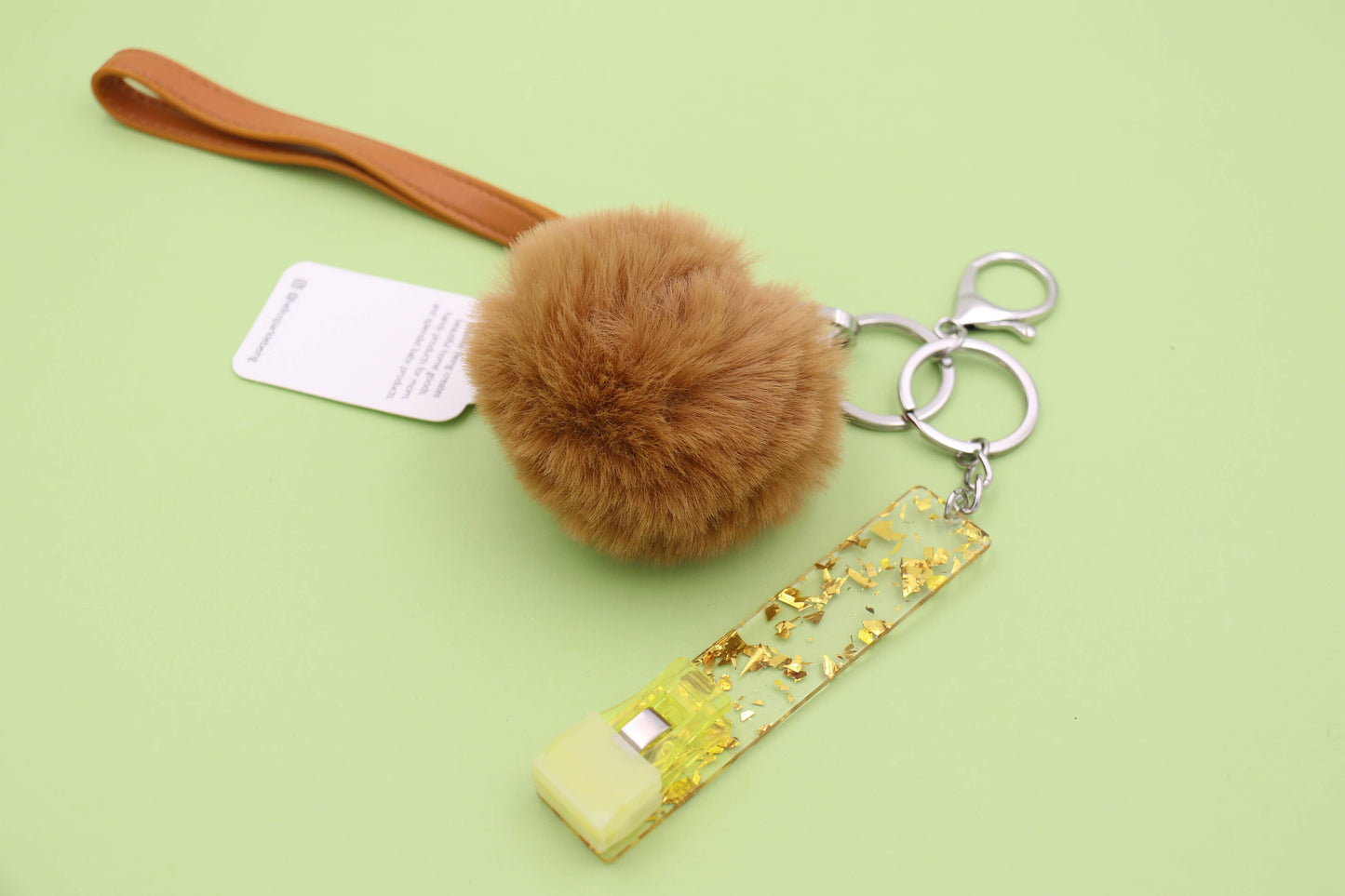 Card Grabber Pom Pom Keychain Ball for Long False Nails Pull