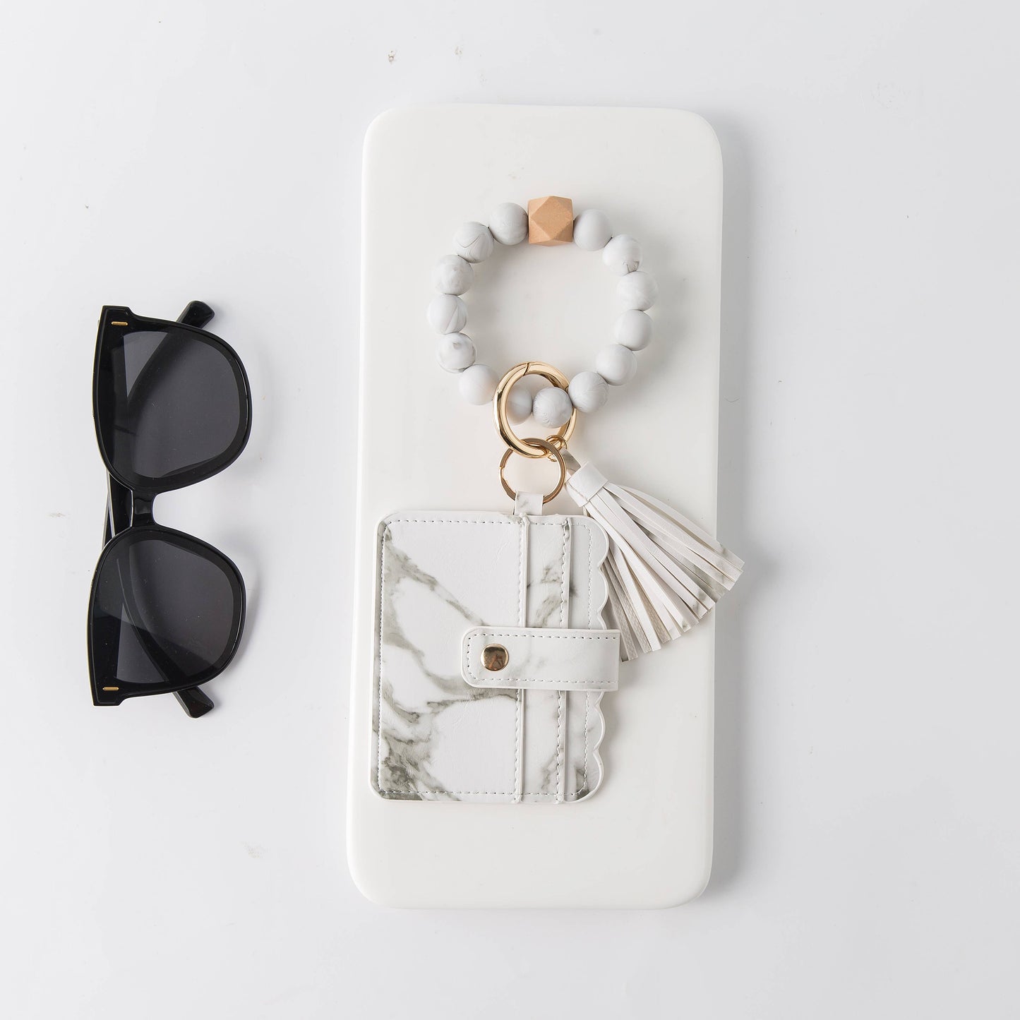 Silicone Wristlet Wallet Keychain - Cute Card Holder (Jane)