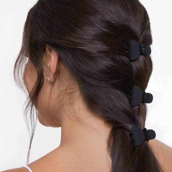 Recycled Plastic X-Small Claw Clips 6pc - Black & Tort