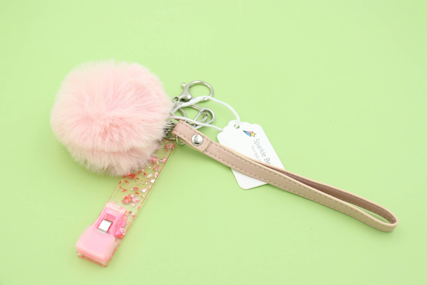 Card Grabber Pom Pom Keychain Ball for Long False Nails Pull